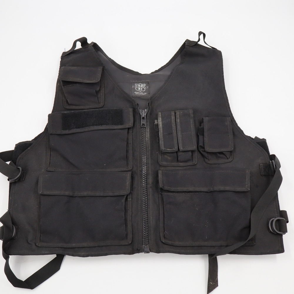 C.O.P.S. Tactical Utility Vest Mens L Black Multi-Pocket Adjustable Techwear‎